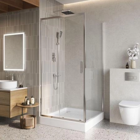 Душевой уголок BelBagno LUCE 100x100 прозрачное стекло 6 мм профиль хром LUCE-A-1-100/100-C-Cr