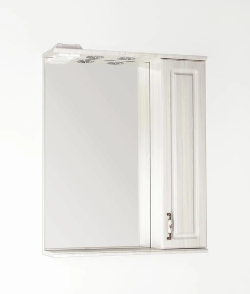 Зеркальный шкаф Style Line Elfante Олеандр-2 65/С с подсветкой, рельеф пастель