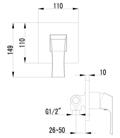 Смеситель встраиваемый Lemark Unit LM4523C для душа
