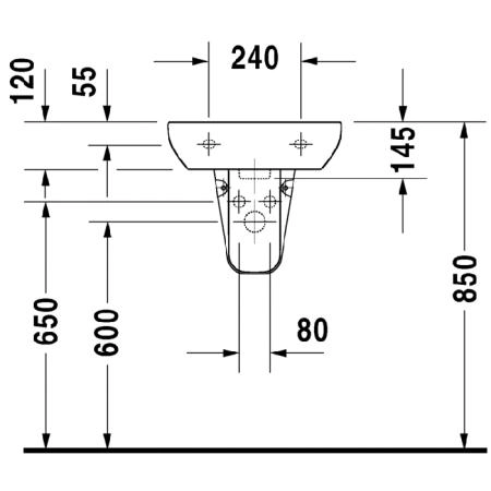 Duravit D-Code Раковина 45х34см., подвесная, с 1 отв., цвет: белый