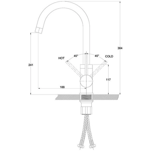 Смеситель для кухни KAISER Merkur (26633) хром