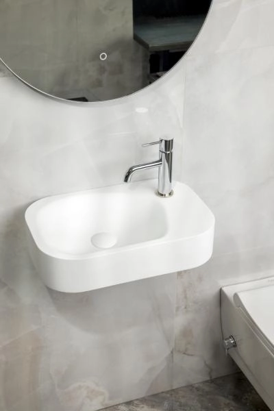Раковина накладная Boheme COLIBRI Corian 480*320*100 Matt White 902-MW