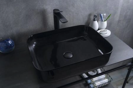 Раковина Gid BL1304 50x39 на столешницу черная глянцевая