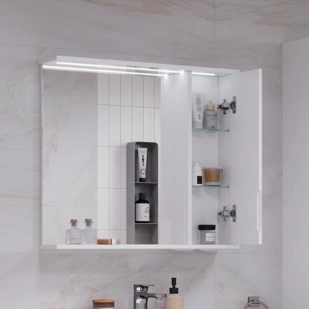 Зеркало-шкаф с LED подсветкой Volna Joli 70 правое (белый)