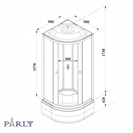Душевая кабина PARLY BETT 921 (90х90х215)