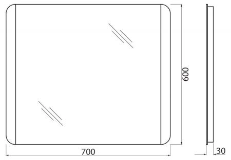 Зеркало Belbagno SPC-CEZ-700-700-LED-BTN Led подсветка вкл/выкл 700x30x700