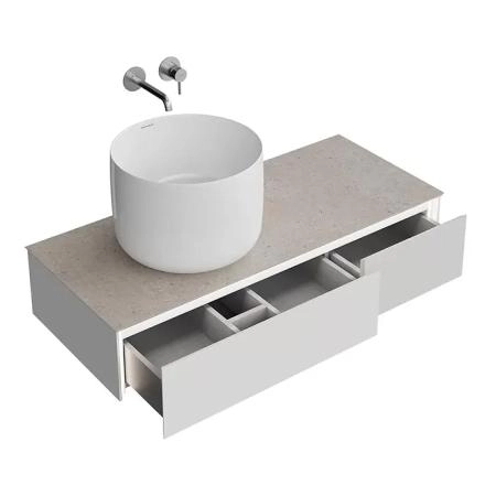 Тумба Kerama Marazzi MAGICA МАДЖИКА MA.120.2\MGR.M подвесная 120, 2 ящика, утренний серый матовый