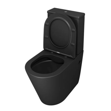 Унитаз Grossman GR-4480BMS Color (620*365*810) ЧЕРНЫЙ МАТОВЫЙ напольный Безободковый с тонкой крышкойста