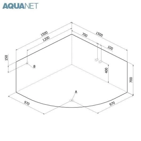 Ванна Aquanet Malta 150x150 без гидромассажа