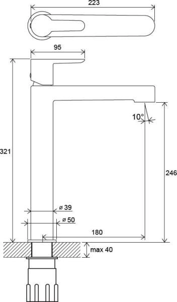Смеситель для умывальника Ravak Puri PU 015.00 высокий X070114