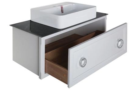 Тумба под раковину ASB-Woodline Рома 100 С под столешницу подвесная (Белый )