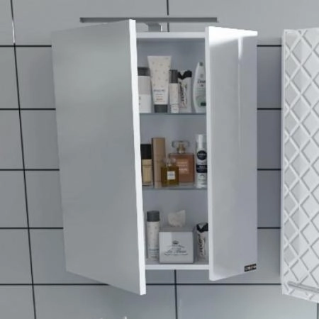 Зеркальный шкаф СаНта Стандарт 60 113005, цвет белый, с подсветкой