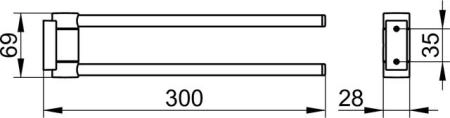 Полотенцедержатель KEUCO Plan Black Selection Черный матовый 14919370000 30 см