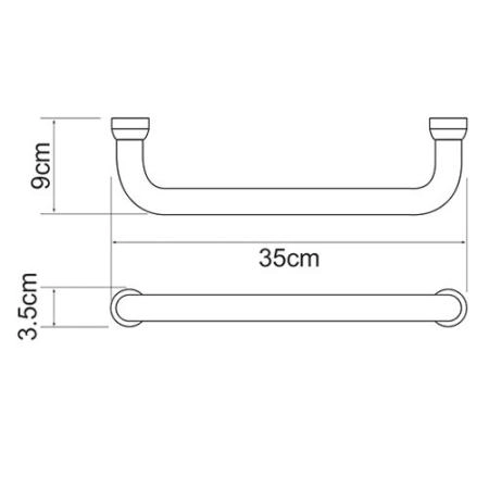 Поручень для ванны WasserKraft K-1066 30 см хром