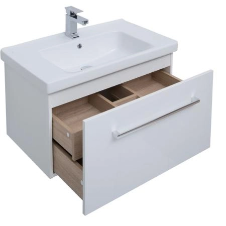 Тумба Dreja BIG INN 80 см под умывальник белый глянец, подвесная