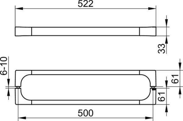 Двойная ручка двери душевого ограждения KEUCO Edition 11 Хром 11108010503  520 мм