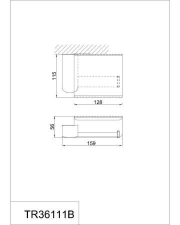 Бумагодержатель с крышкой RUSH Thira (TR36111B)