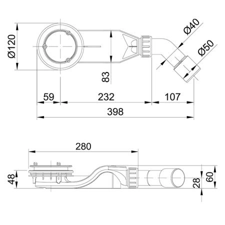 Bette Solid 30 Сифон для поддона d90 см, цвет: хром