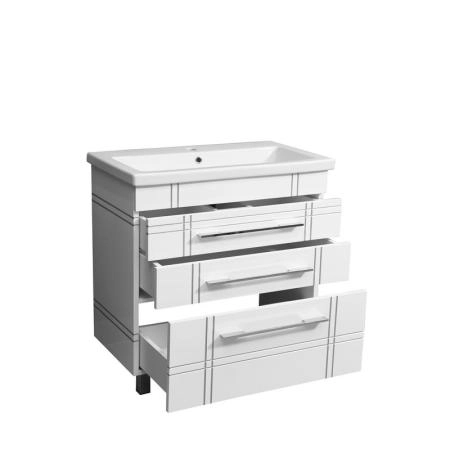 Тумба под умывальник Stella Polar Опера 80, патина серебро, Сомо 80