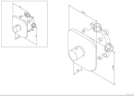 Смеситель для душа Am.Pm Sensation F3075500 термостат,хром