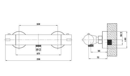 Термостат для душа ESKO Mikros, T3080 Black черный