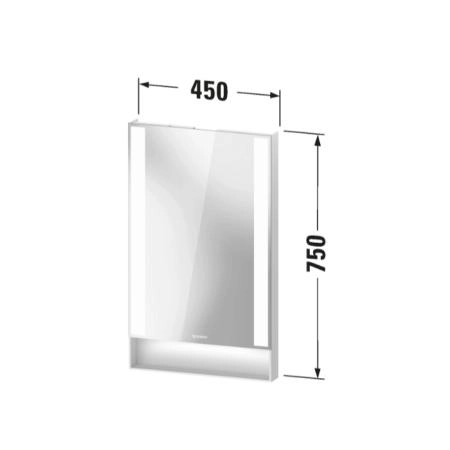 Duravit Qatego Зеркало 45х65cм., с подсветкой, цвет: белый матовый