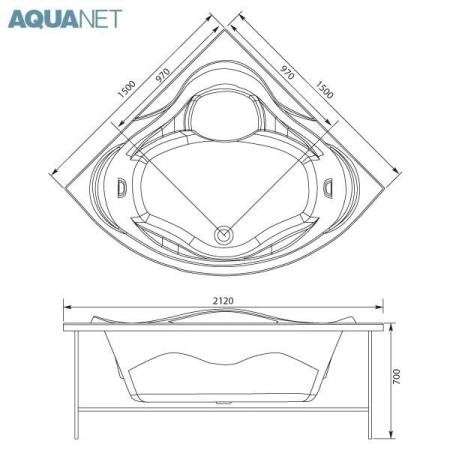 Ванна Aquanet Malta 150x150 без гидромассажа