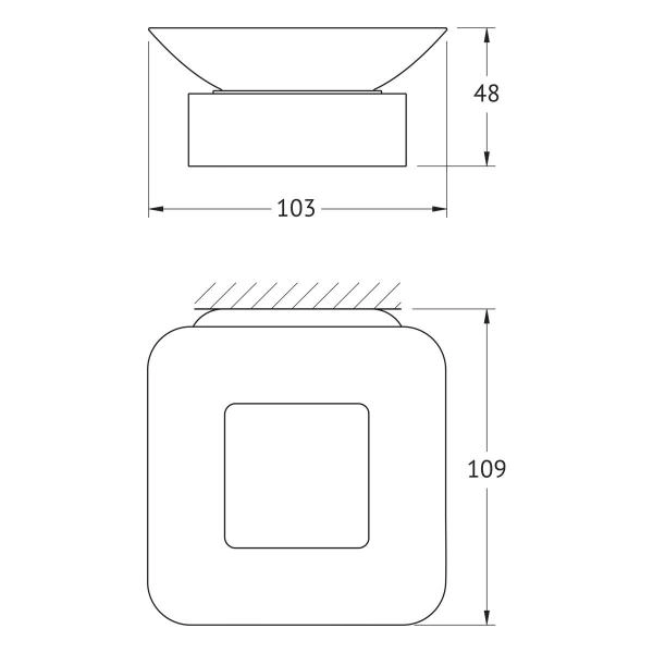 Держатель с мыльницей матовое стекло;  ARTWELLE Regen 8322 хром