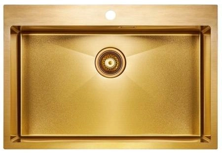 Кухонная мойка Paulmark SAAR PM807551-BG брашированное золото 750х510мм нерж. Сталь