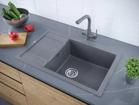 Кухонная мойка Paulmark VERLASS PM317850-DG графит 780х500 кварцевая