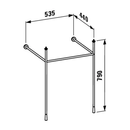 Laufen Kartell Консоль 53.5х44х79см, с раковиной на 1 отв,, напольная, покрытие LCC, цвет: черный матовый