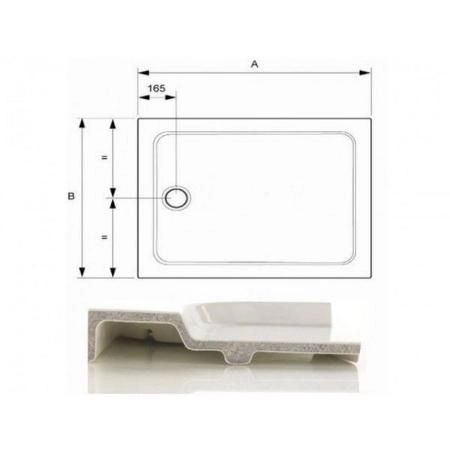 Поддон для душа Jacob Delafon FLIGHT E62481-00 140x90 см литьевой мрамор
