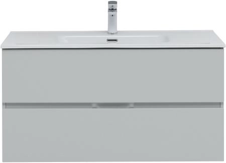 Тумба под раковину Aquanet Алвита New 100 2 ящика, серый