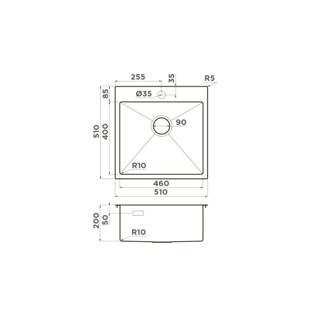 Кухонная мойка Omoikiri Akisame 51-GB нерж.сталь/графит 4997013