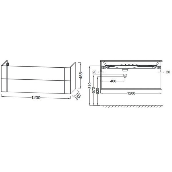 Тумба под раковину Jacob Delafon NOUVELLE VAGUE EB3036-E73 120 см цвет фактурный дуб