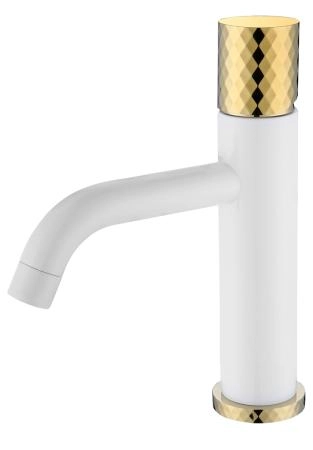 Смеситель STICK Boheme для умыв. низ. WHITE DIAMOND GOLD_Комплект 121-WG