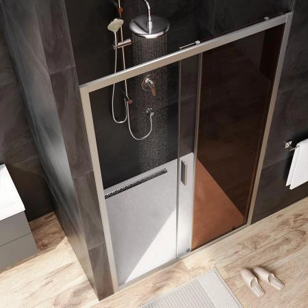 Дверь душевая в нишу AM.PM Gem W90G-120-1-195MBr прозрачное, бронзовое; профиль хром матовый