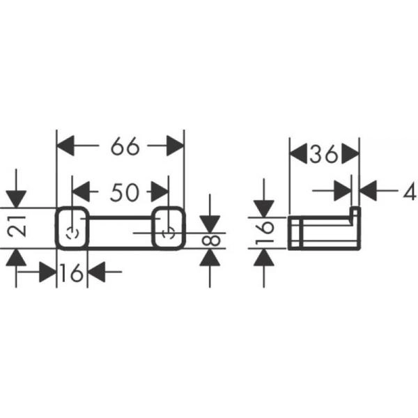 Крючок Hansgrohe 41755000 AddStoris двойной, металл хром