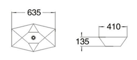 Раковина SantiLine SL-1059 64,5x42 на столешницу керамическая Белый