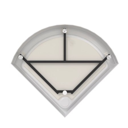 Поддон к душевому углу Найт 90 (радиальный поддон на раме-подставке с устройством слива)