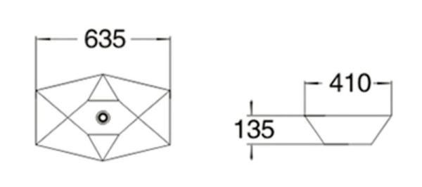Раковина SantiLine SL-1059 64,5x42 на столешницу керамическая Белый