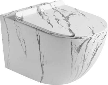 Унитаз подвесной Santiline SL-5002MM под мрамор матовый, (сиденье микролифт)