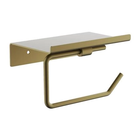 Держатель для туалетной бумаги с полочкой Maretti Torino Gold TRG51P13, брашированное золото