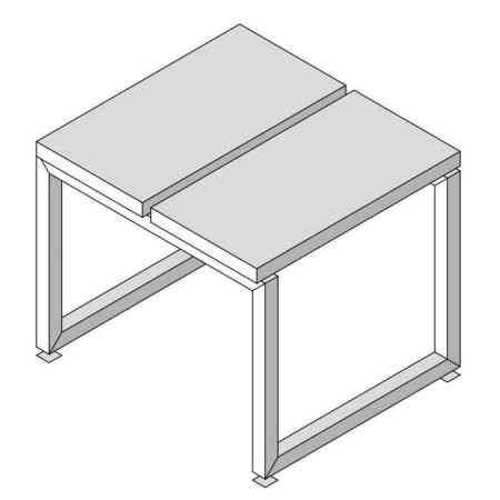 Eﬀegibi Linea Alu Скамейка 2 сегмент 54x48x45см, цвет: тик