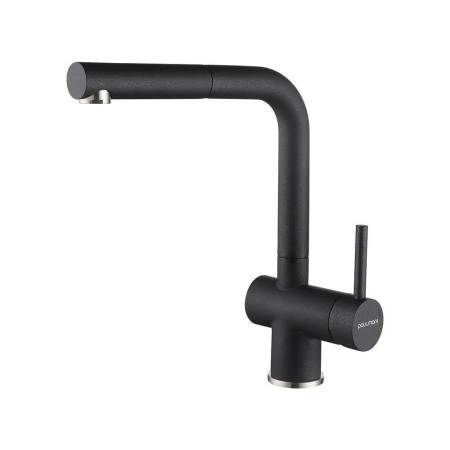 Смеситель для кухни Paulmark Dosse черный металлик Do214418-418