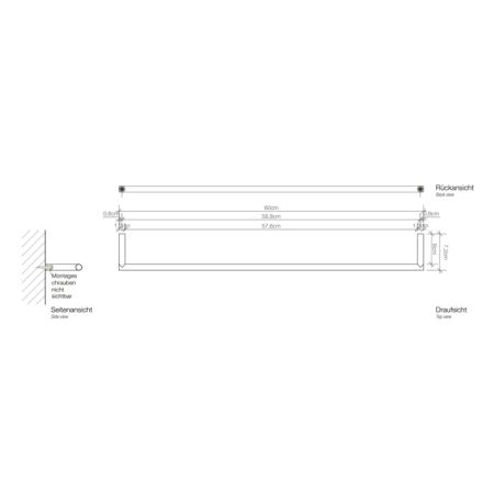 Decor Walther Mikado HTE60 Полотенцедержатель 60см, подвесной, цвет: хром