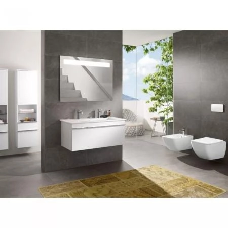Villeroy&Boch Venticello Унитаз 37.5х56х33см., подвесной, безободковый, в комплекте сиденье SlimSeat c микролифтом, CeramicPlus, цвет: альпийский белый