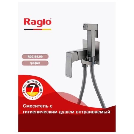 Гигиенический душ RAGLO R02.54.09, со смесителем встраиваемый, графит
