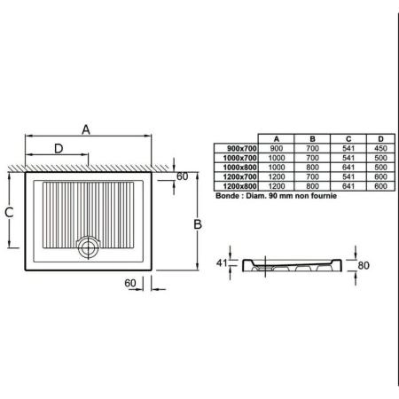 Поддон для душа Jacob Delafon KYREO EN111-00 90x70 см шамот