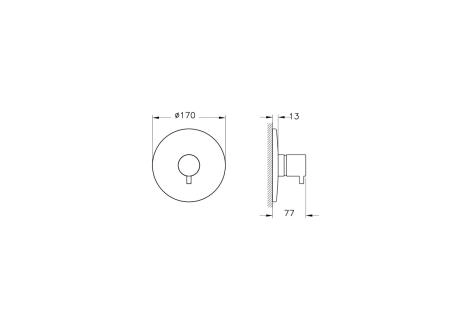 Встраиваемый душевой комплект VitrA Root Round  A49307EXP с термостатом хром латунь